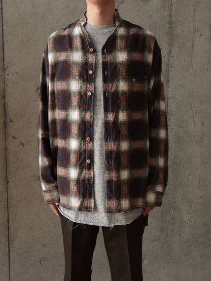 cut off collar work shirt