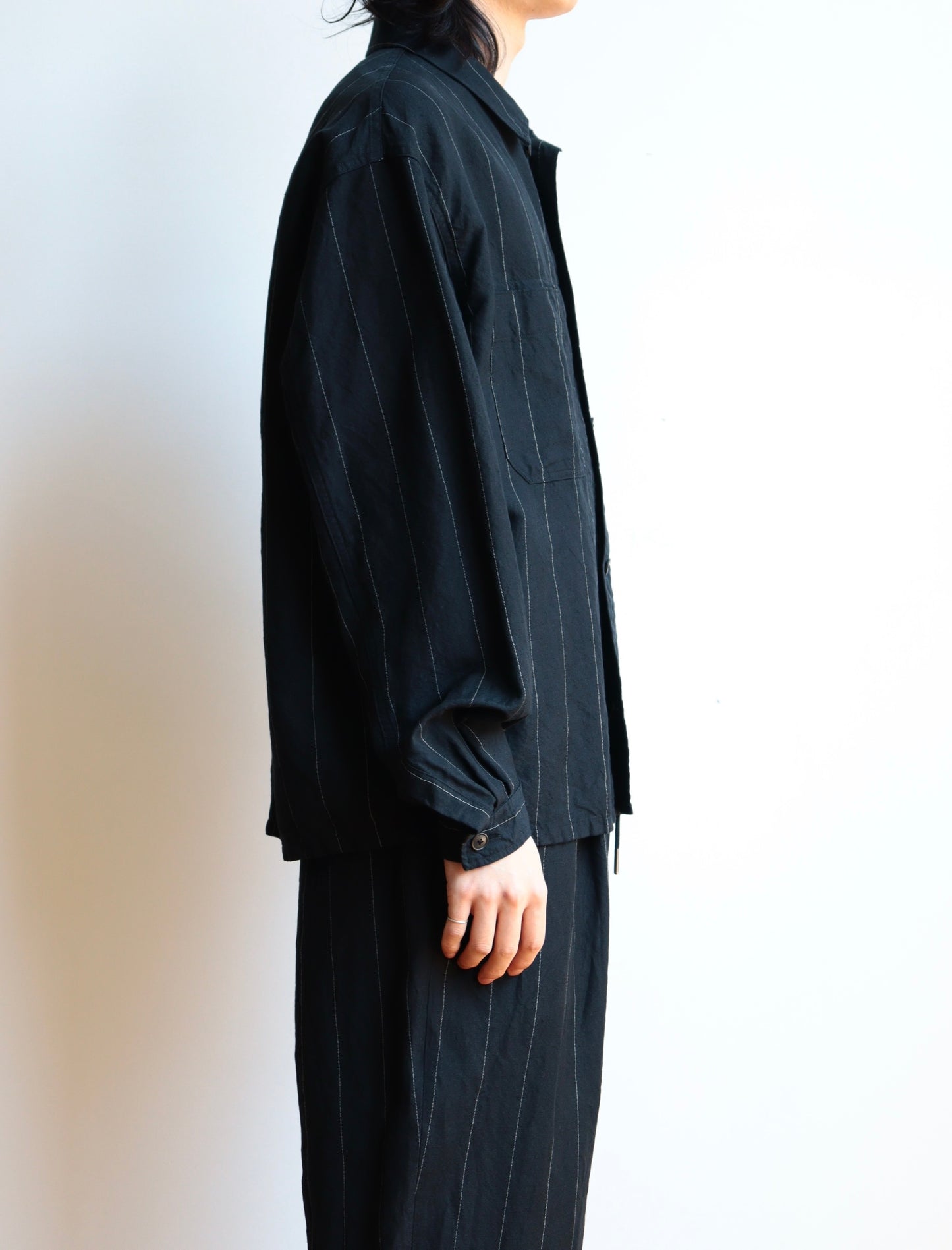 SHIRT132 Ian CPO LINEN STRIPE