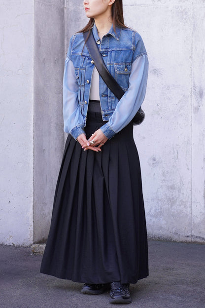 PLEATED MAXI SKIRT