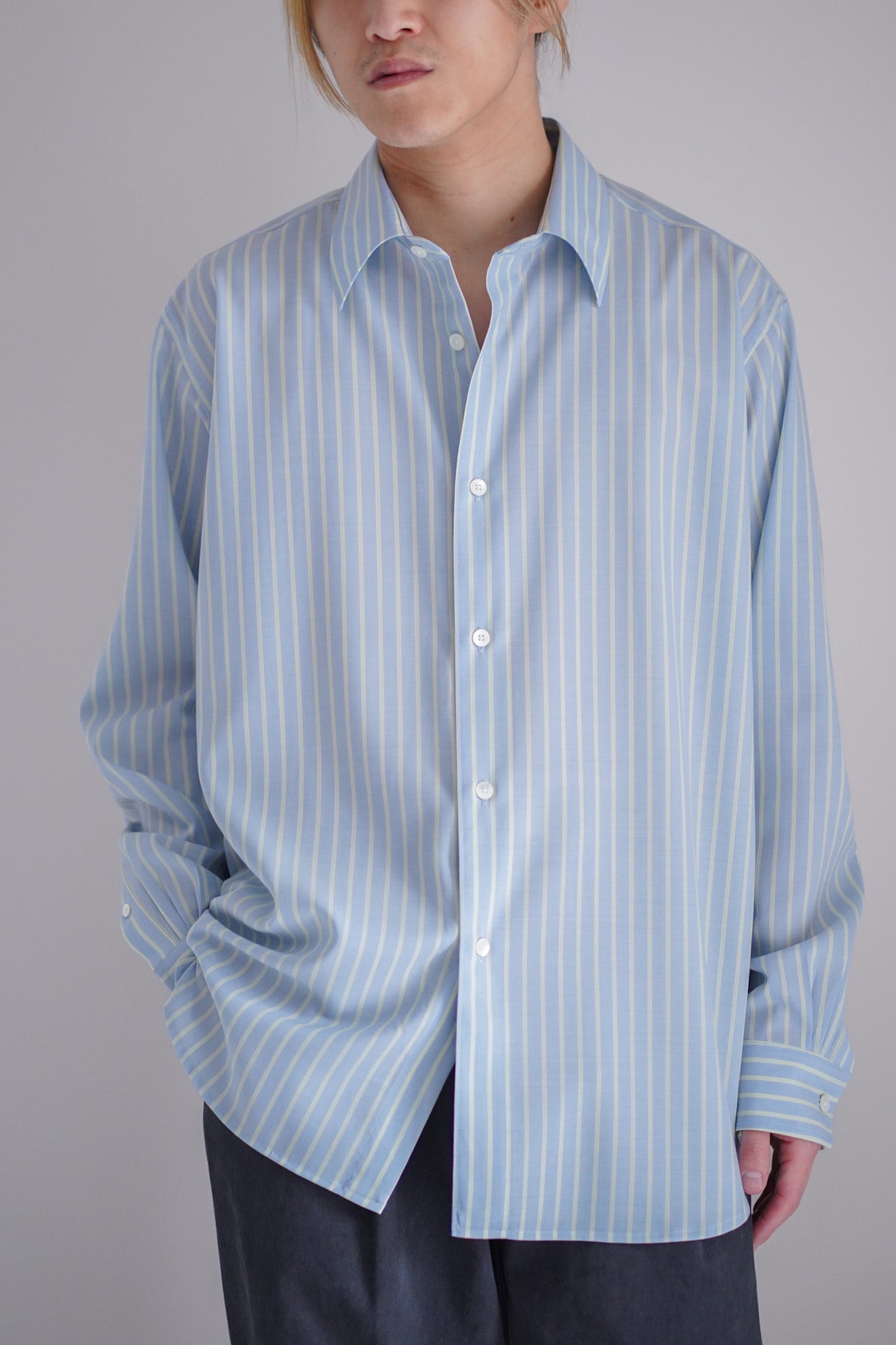 SUPER FINE WOOL STRIPE SHIRT