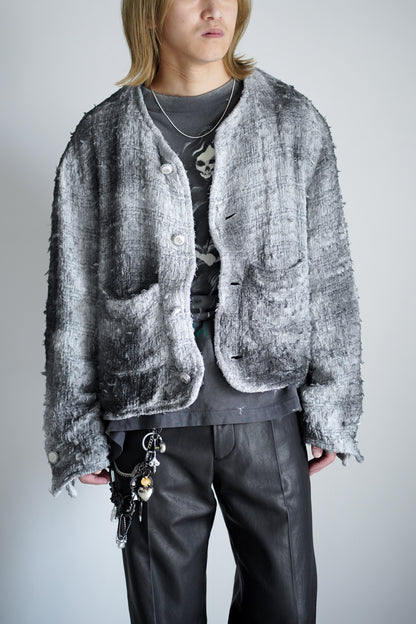 SMOG AIR STAINED TWEED JACKET