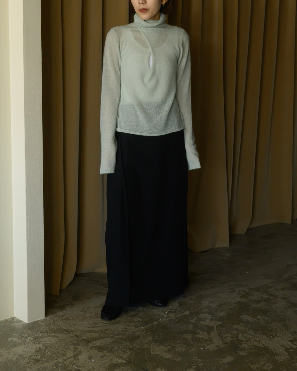 DOUBLE COLLAR ALPACA KNIT
