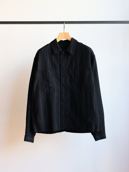 SHIRT132 Ian CPO LINEN STRIPE