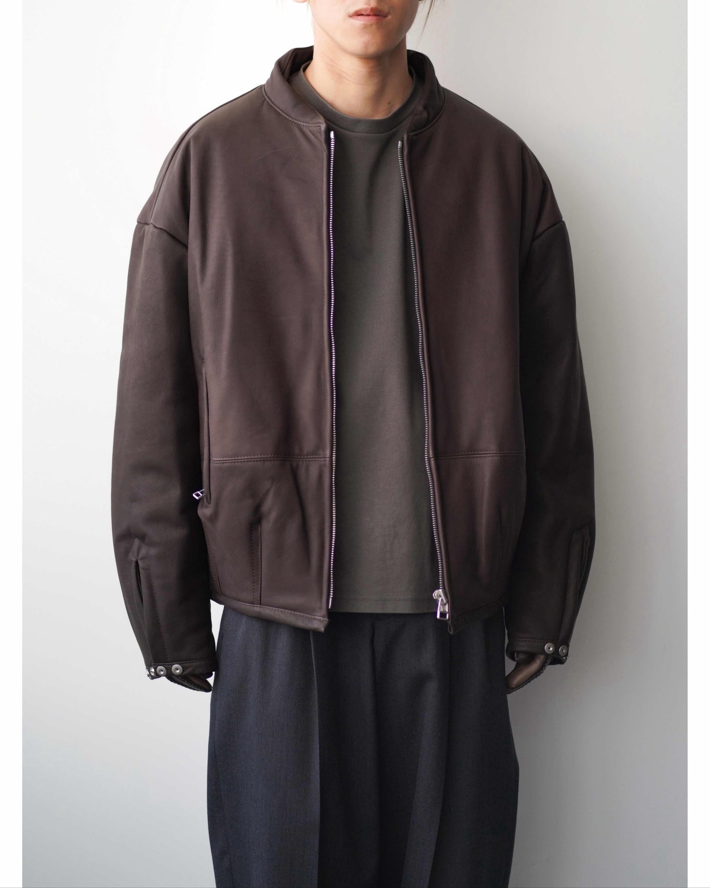 PADDED LEATHER BLOUSON