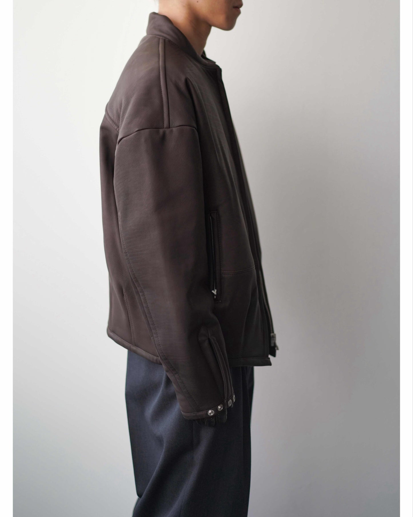 PADDED LEATHER BLOUSON