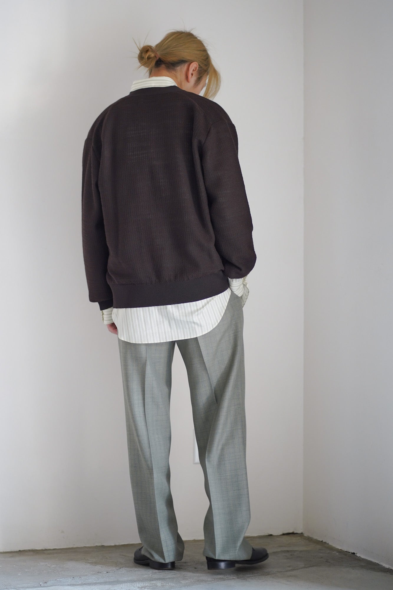 SLUB COTTON KNIT CARDIGAN