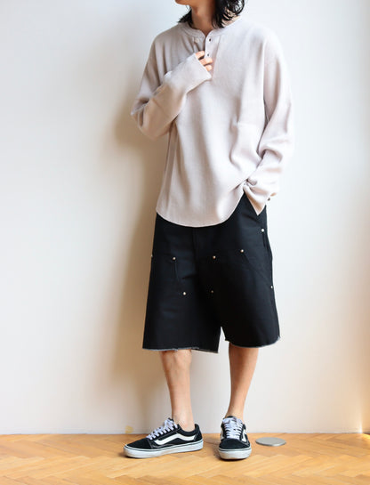 US2536 / LONG SLEEVE HENRY NECK WAFFLE T-SHIRT