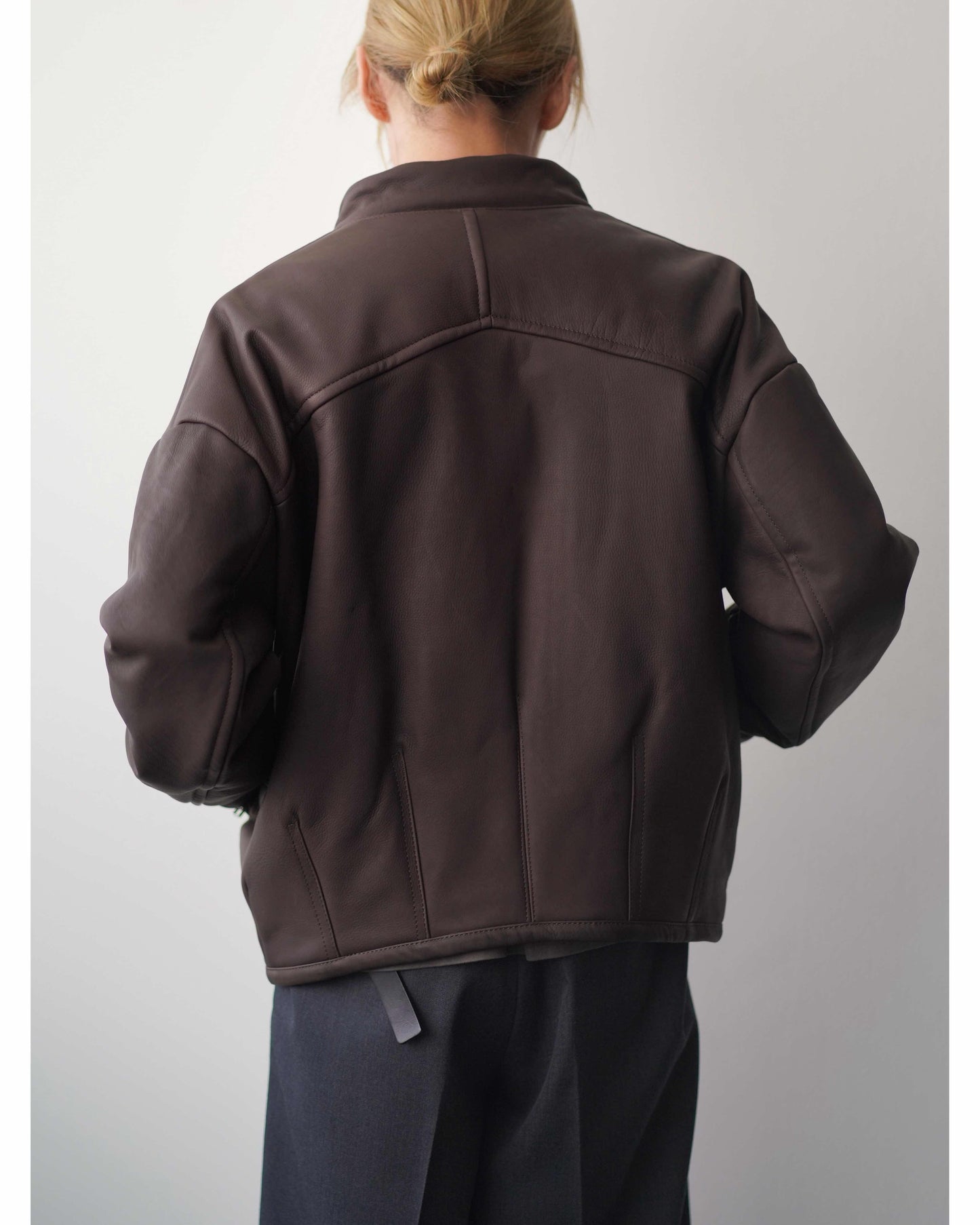 PADDED LEATHER BLOUSON