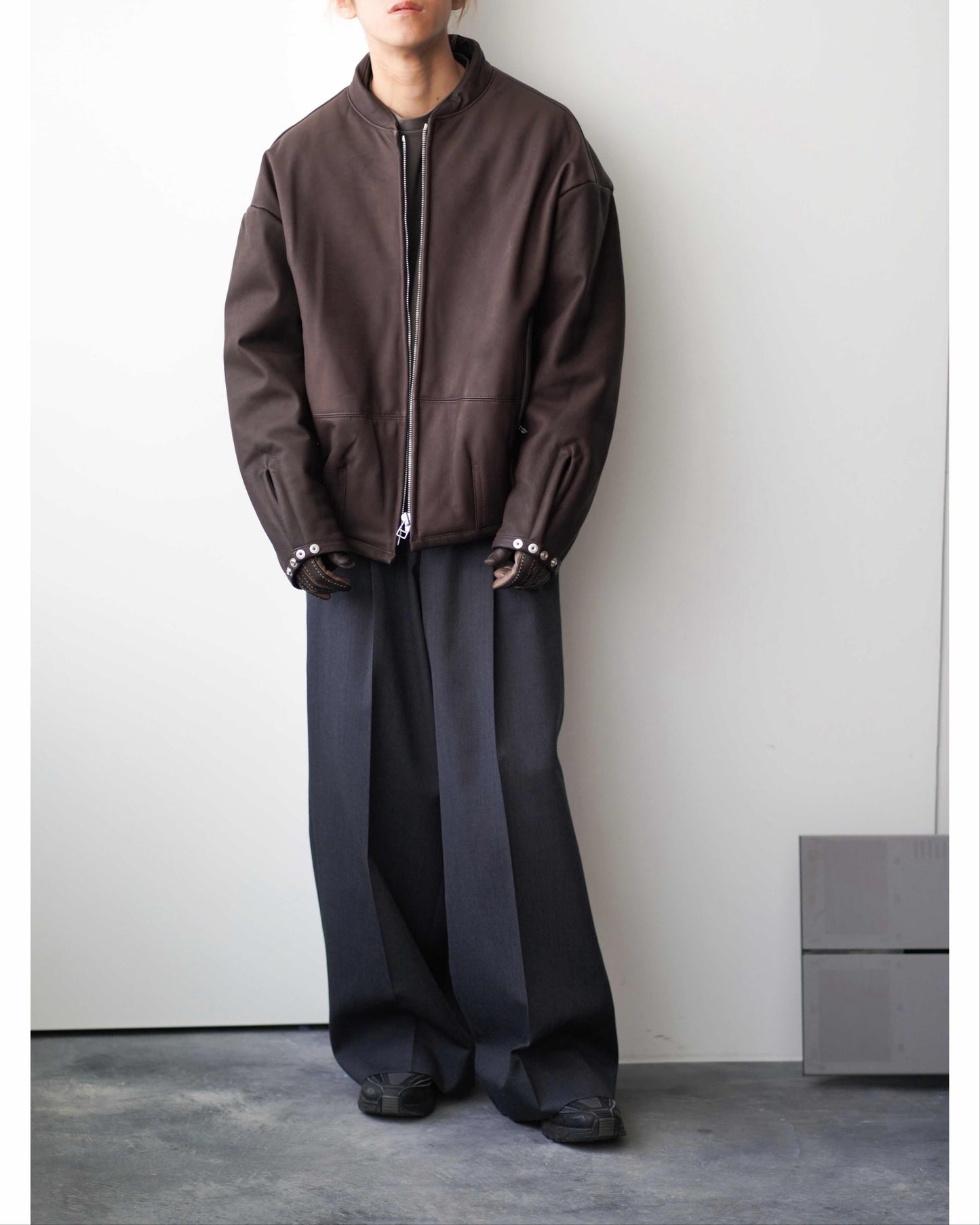 PADDED LEATHER BLOUSON