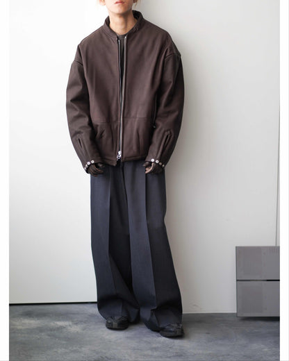 PADDED LEATHER BLOUSON