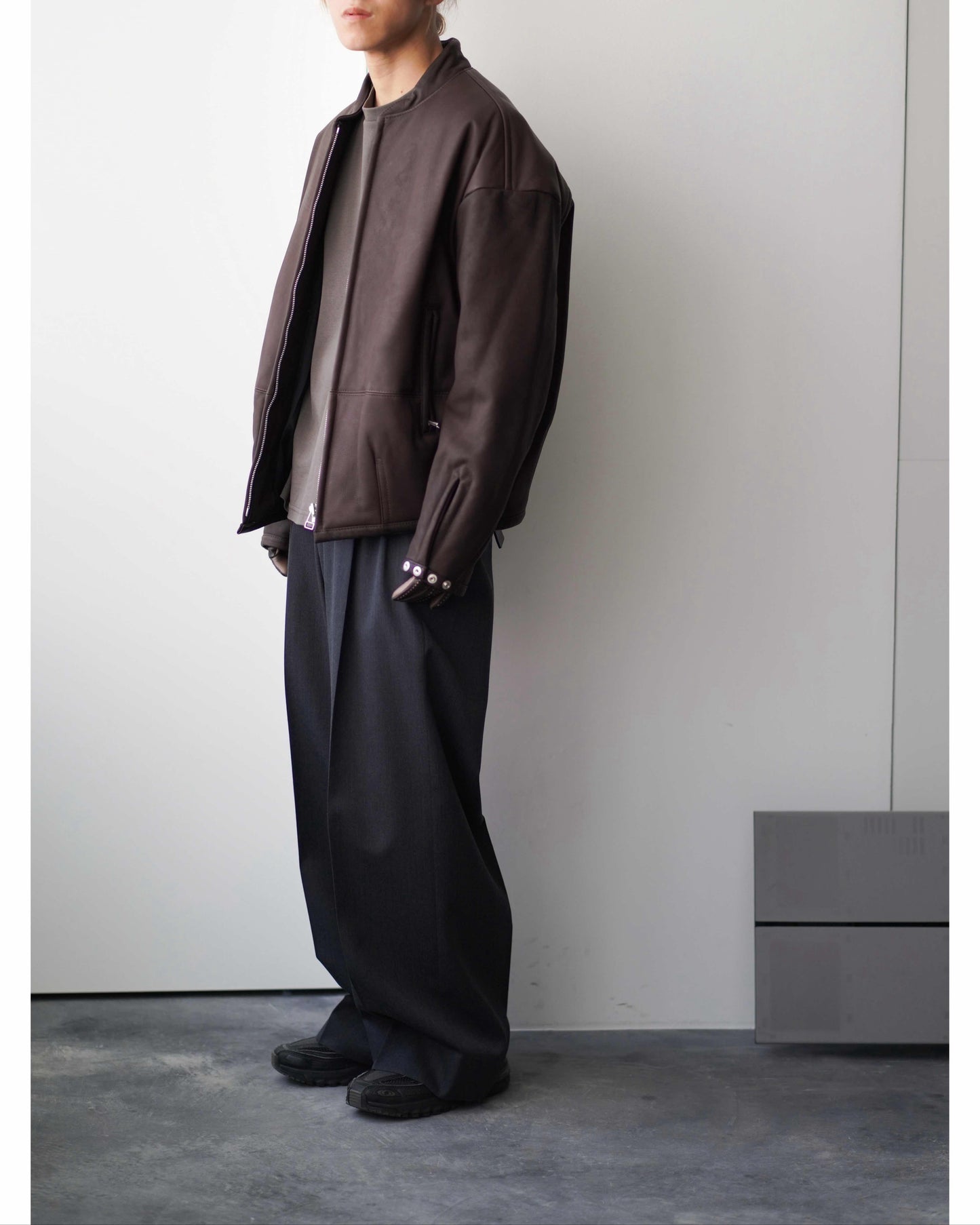 PADDED LEATHER BLOUSON