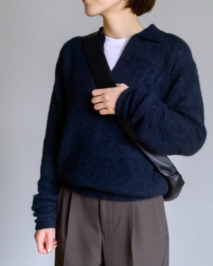 BABY SURI ALPACA SHEER KNIT SKIPPER POLO