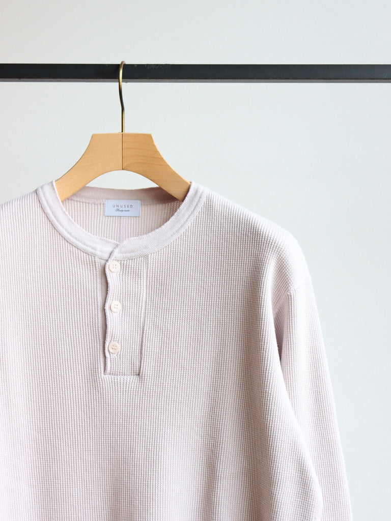 US2536 / LONG SLEEVE HENRY NECK WAFFLE T-SHIRT