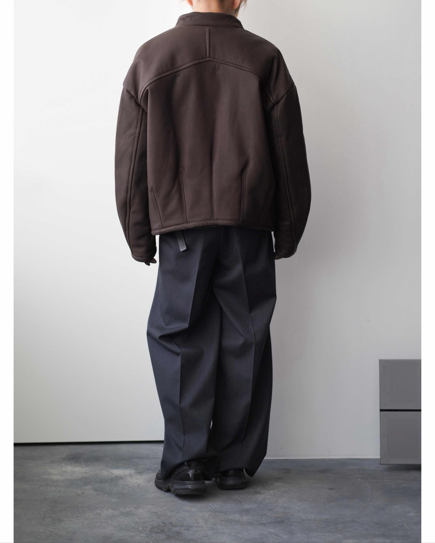 PADDED LEATHER BLOUSON