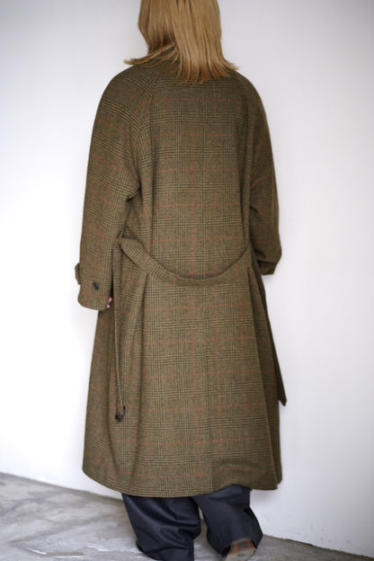 BRITISH TWEED RAGLAN SLEEVE BALMACAAN COAT