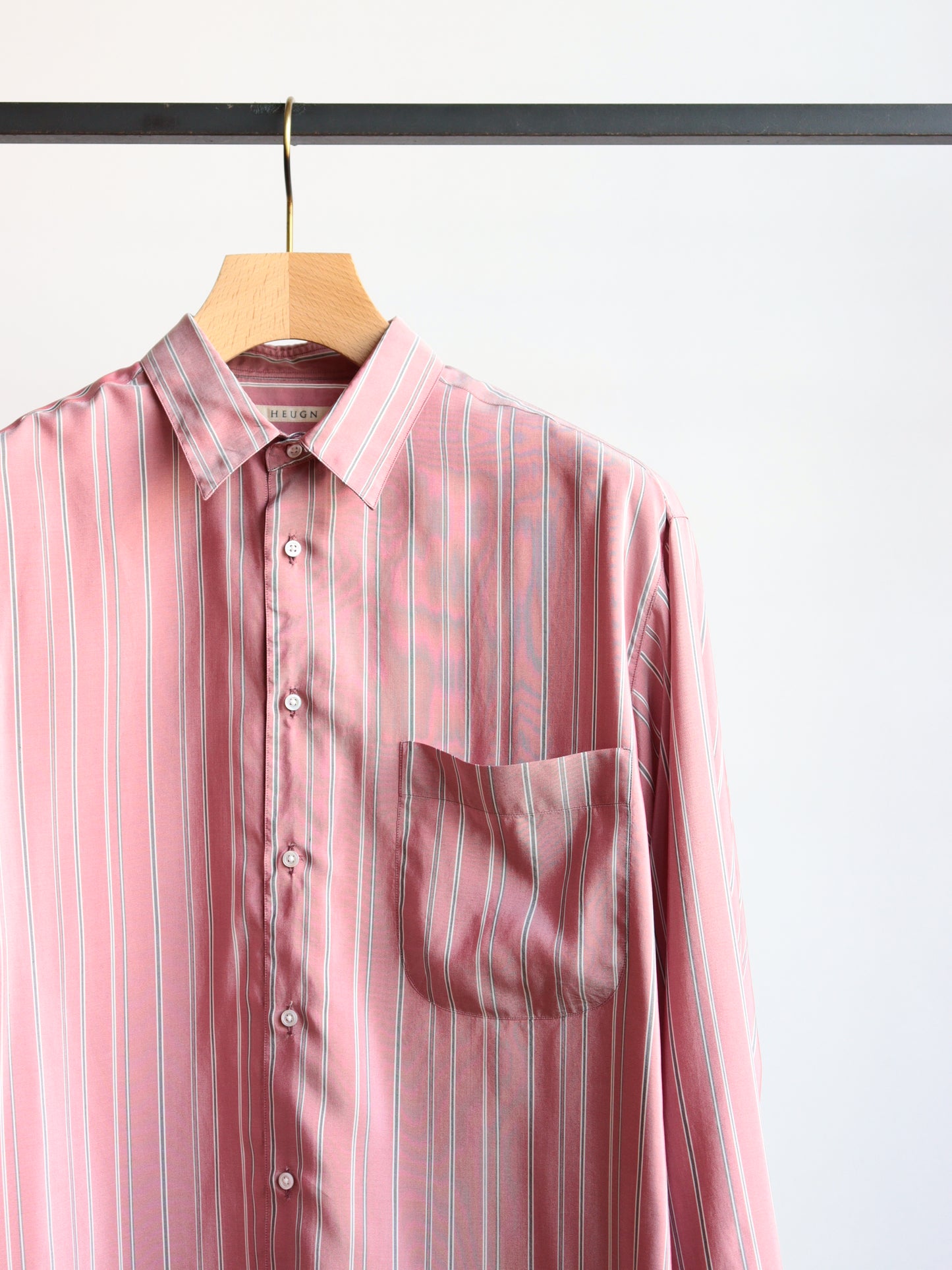 SHIRT137 ALF SILK Wine stripe