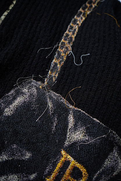 TROMPE L’OEIL EMBROIDERY HALF ZIP KNIT