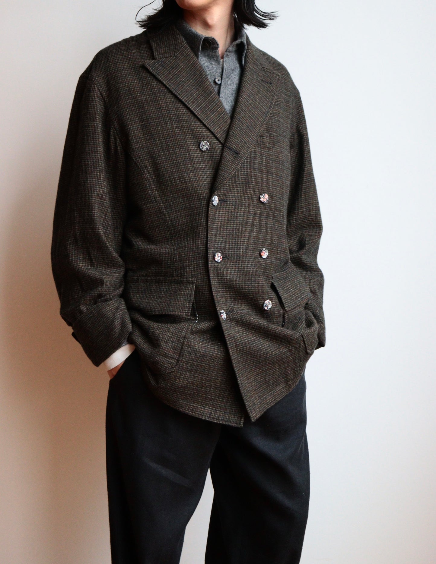 double breased director's jacket -check-