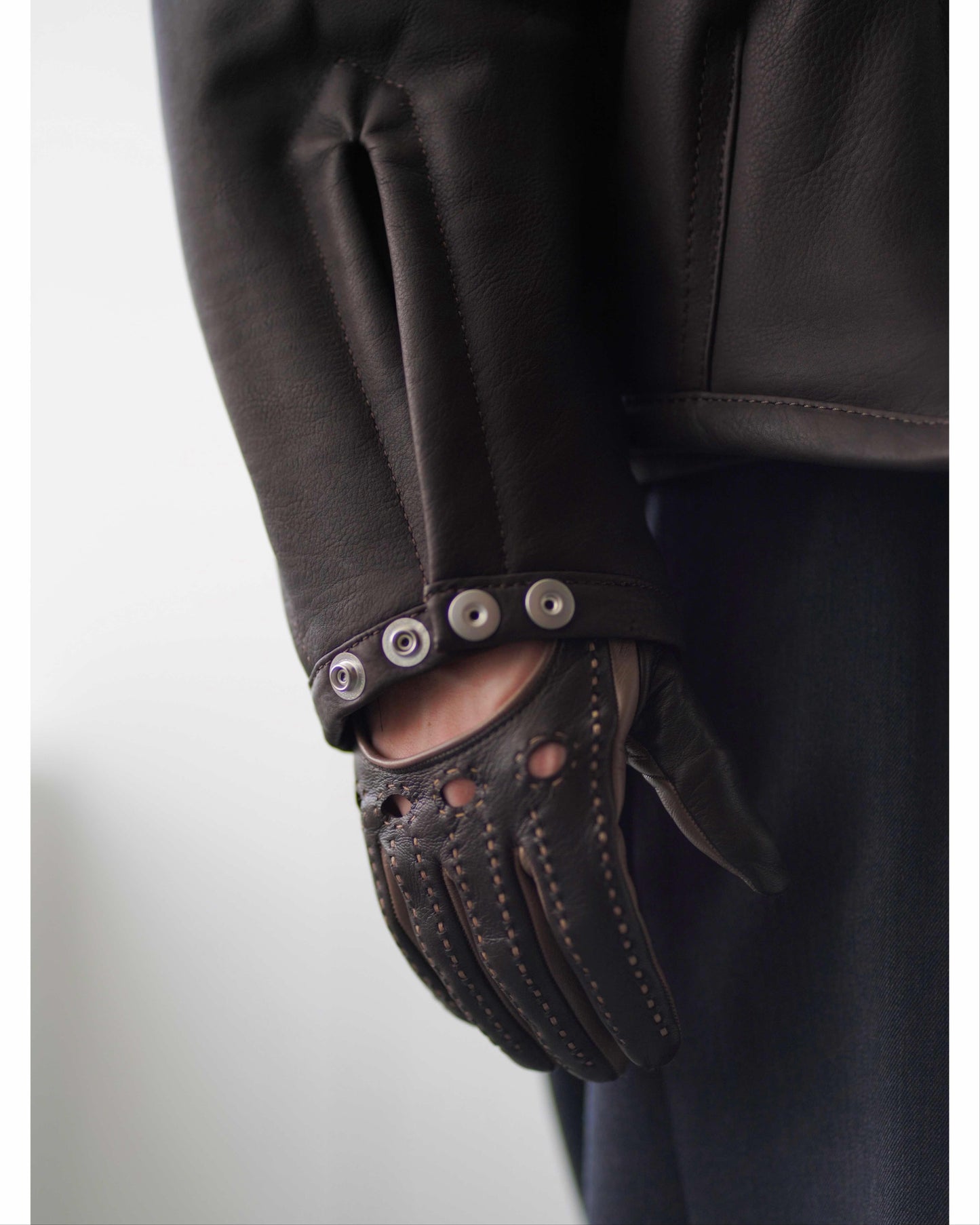 PADDED LEATHER BLOUSON