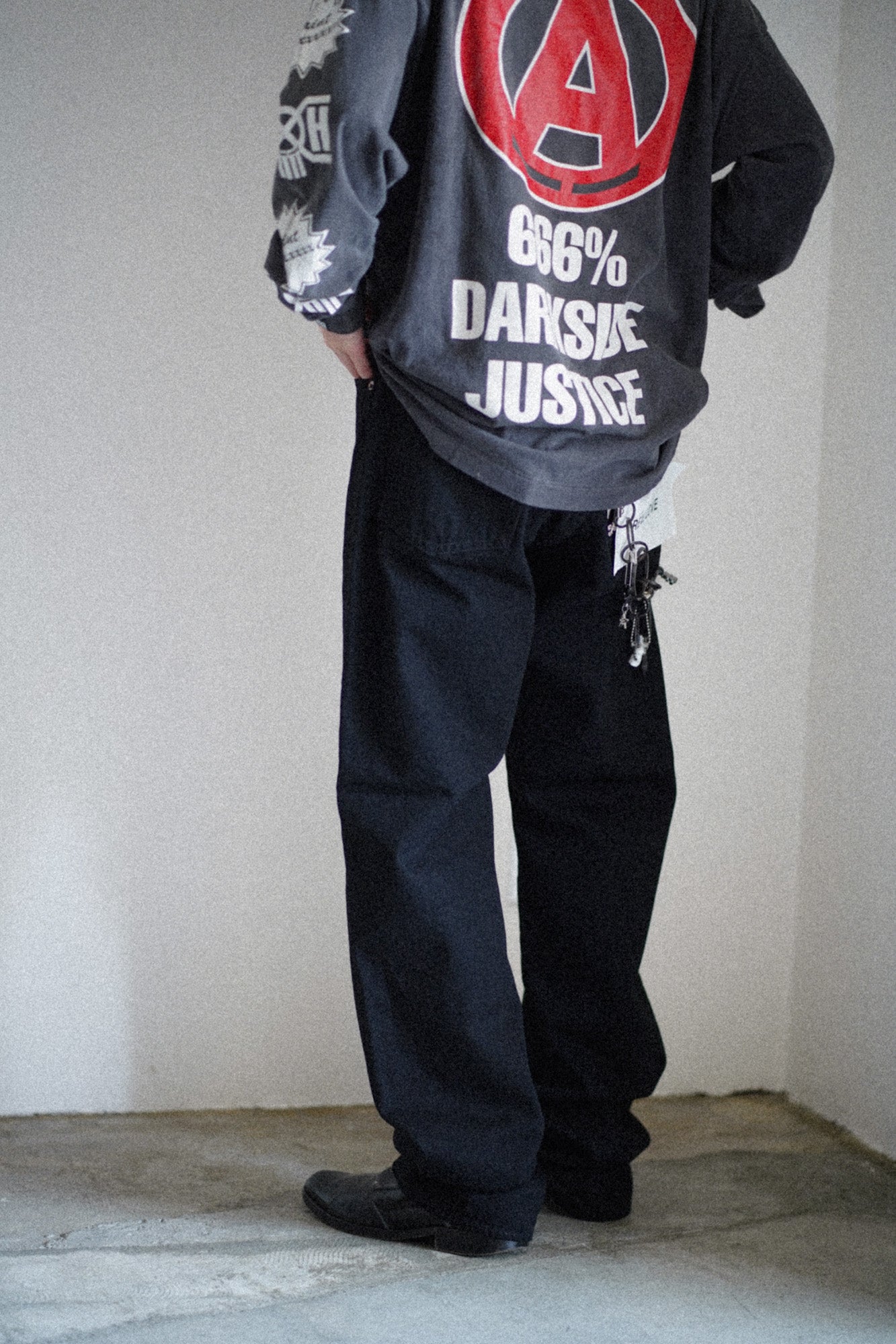077 / BLACK DENIM PANTS / STRAIGHT