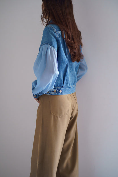 BALLOON SLEEVE DENIM JACKET TYPE 2 / REGULAR FIT(SHEER SLEEVE)