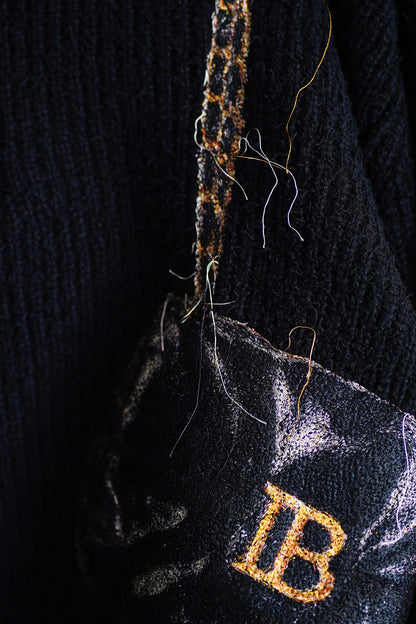 TROMPE L’OEIL EMBROIDERY HALF ZIP KNIT