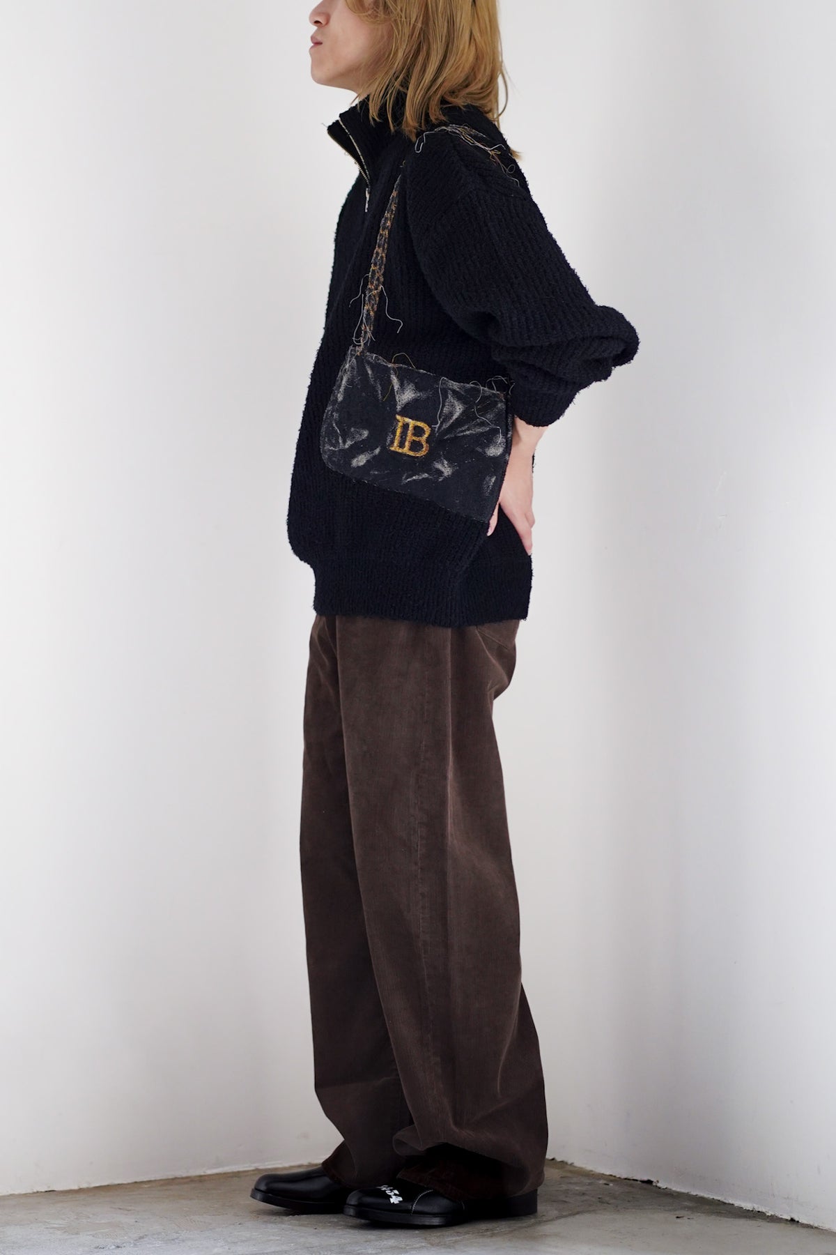 TROMPE L’OEIL EMBROIDERY HALF ZIP KNIT