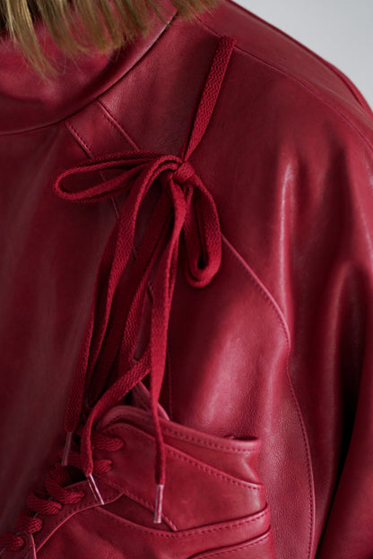 BASKETBALL SHOE POCKET LEATHER JACKET