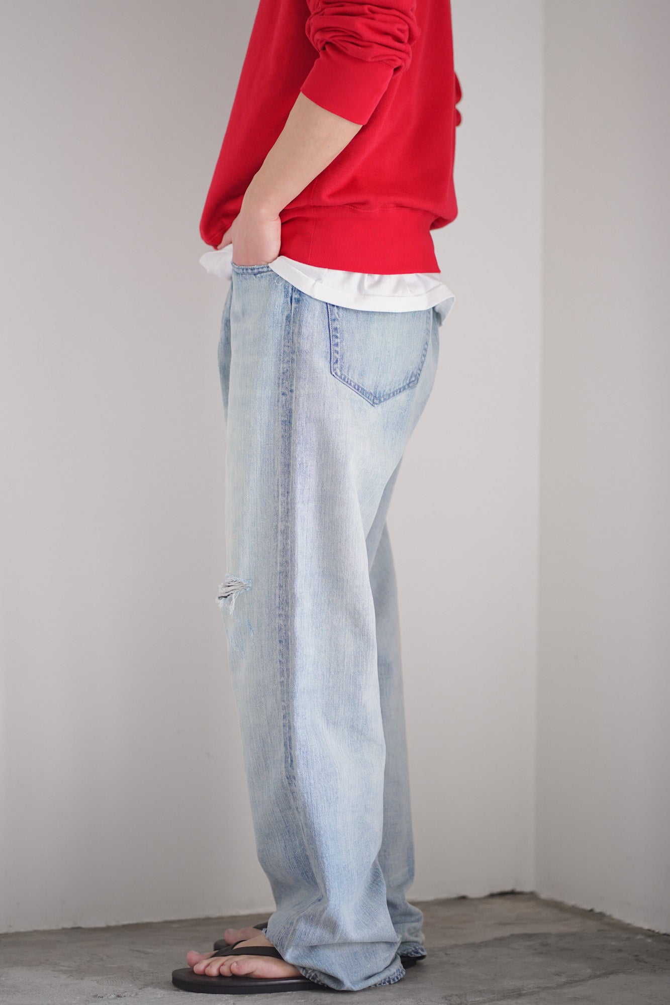 FADED SELVEDGE LIGHT DENIM PANTS