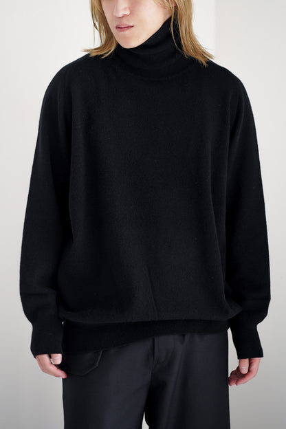 EXTRA FINE WOOL KNIT TURTLE NECK LS