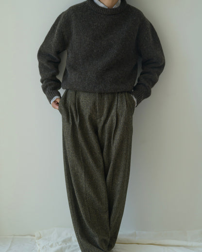 DOUBLE PLEATED WIDE PANTS