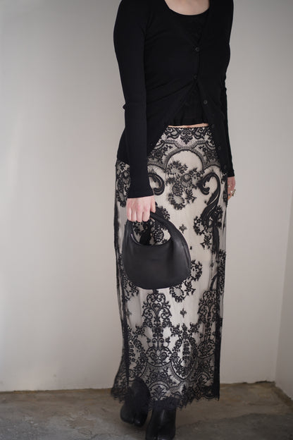 EMBROIDERED LACE SKIRT