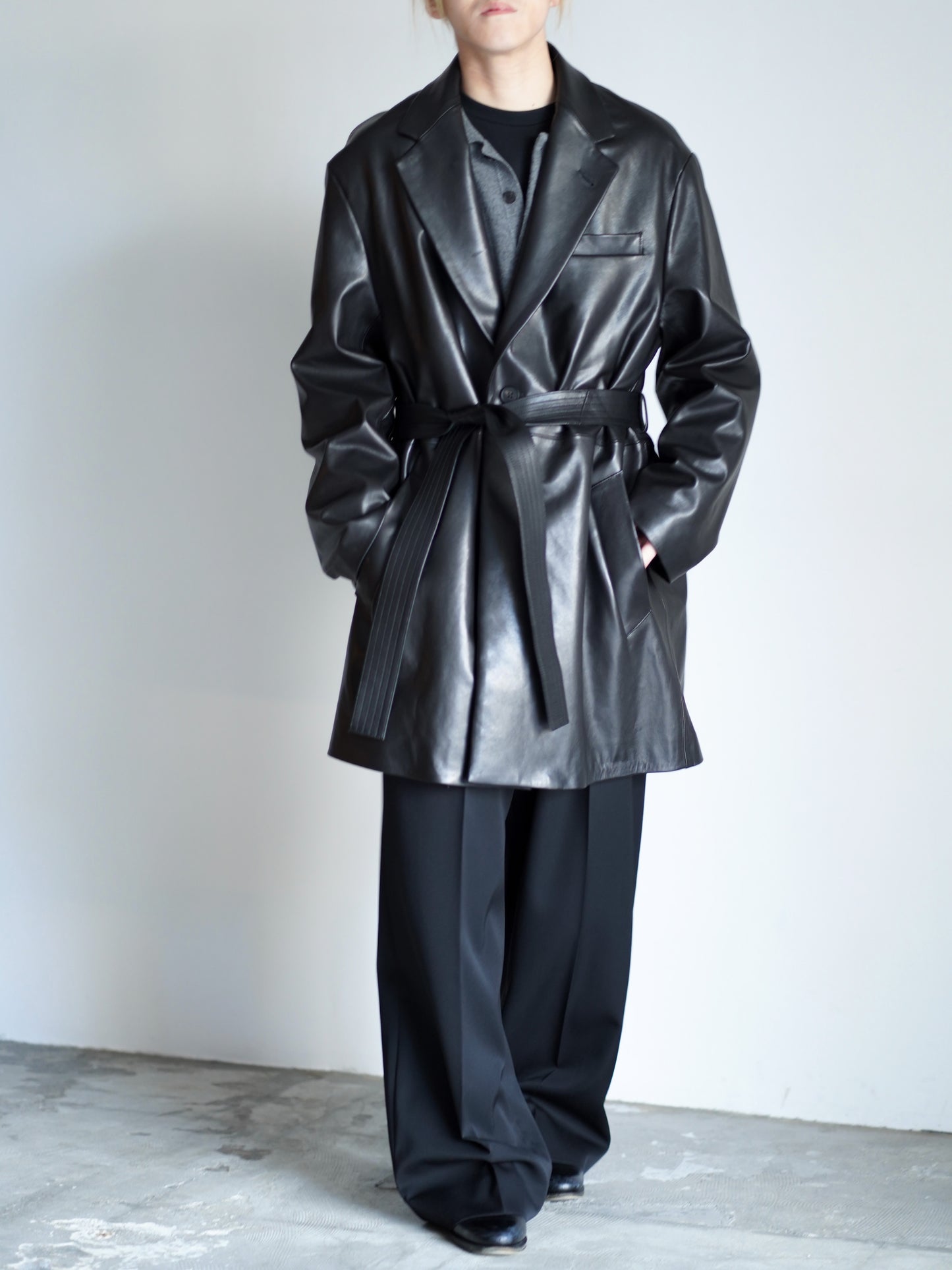 LAMBS LEATHER HALF COAT