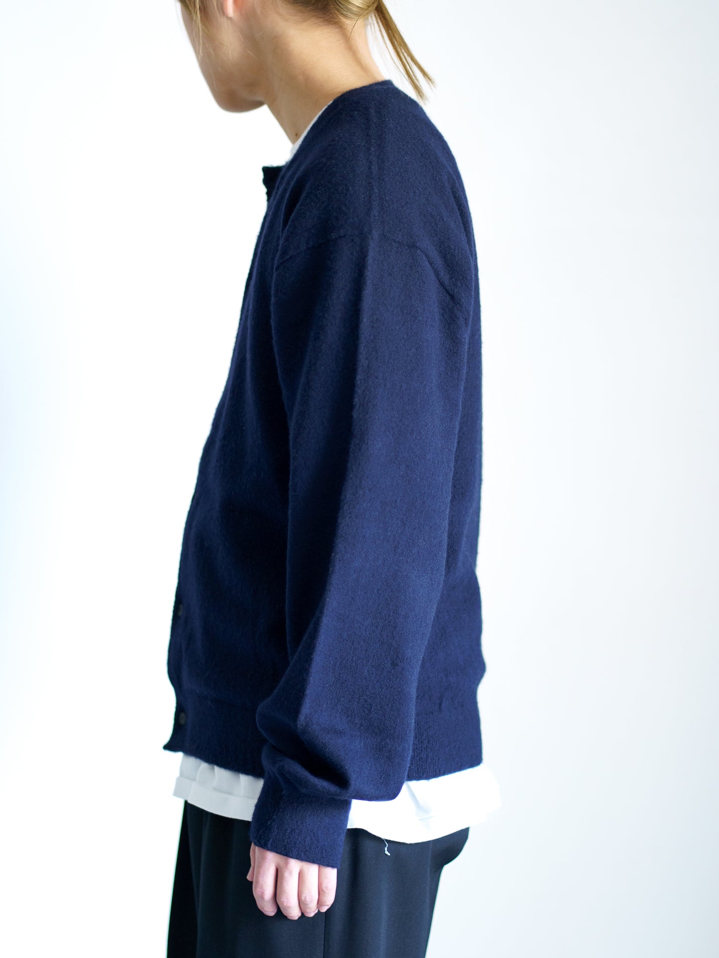 BRUSHED CASHMERE COTTON KNIT CARDIGAN
