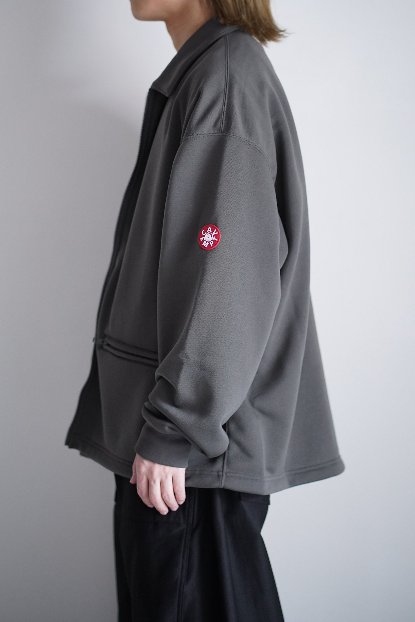 PE JERSEY COLLARED ZIP UP