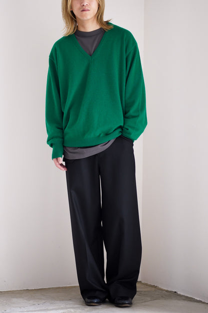 PURE CASHMERE KNIT V NECK LS