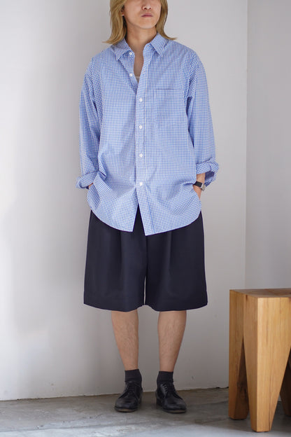 WOOL KERSEY WIDE EASY SHORT TROUSERS