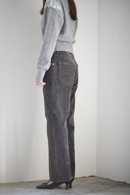 FLOCKED DENIM SLIM JEANS