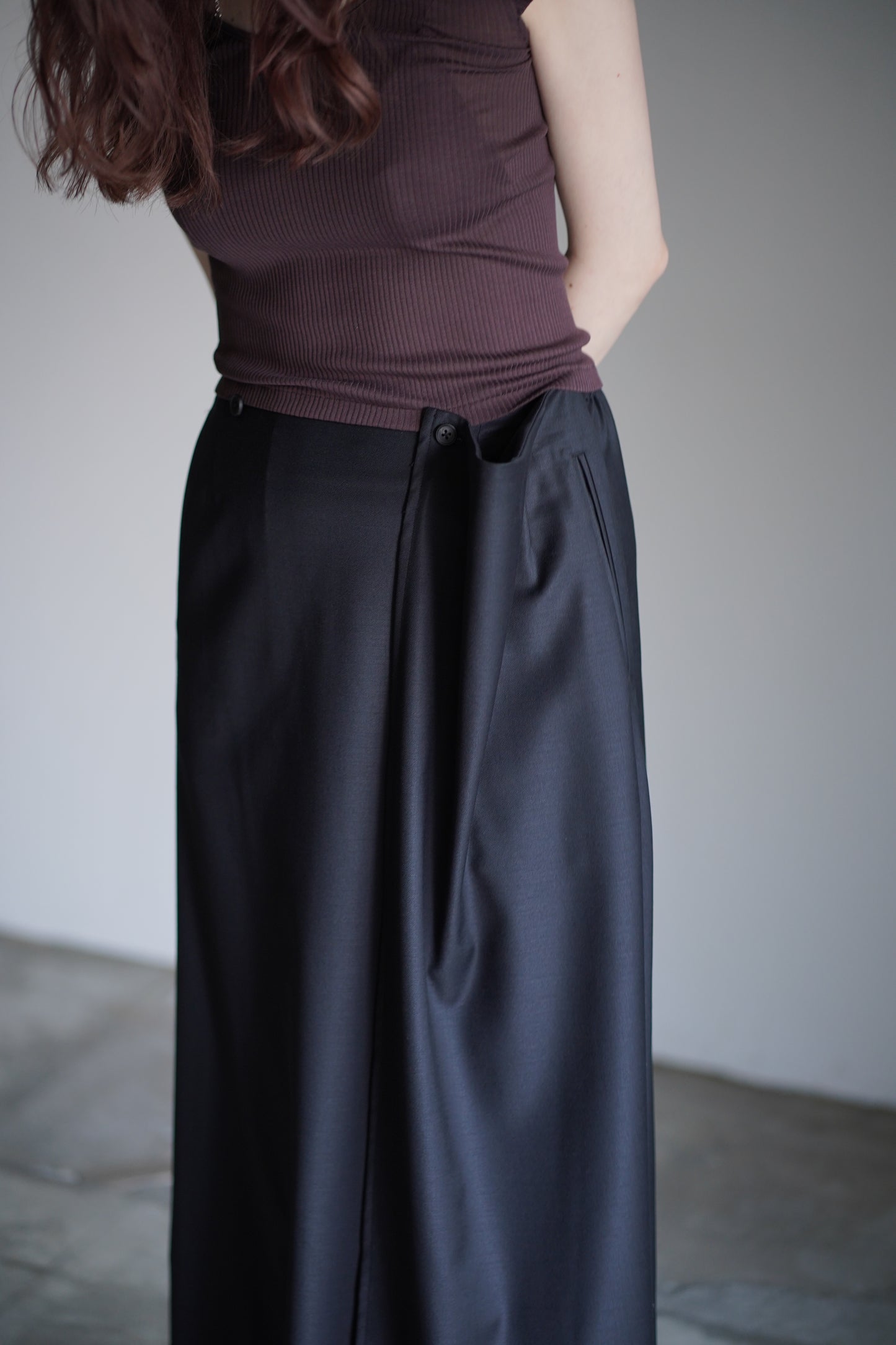 WOOL SILK WRAP SKIRT