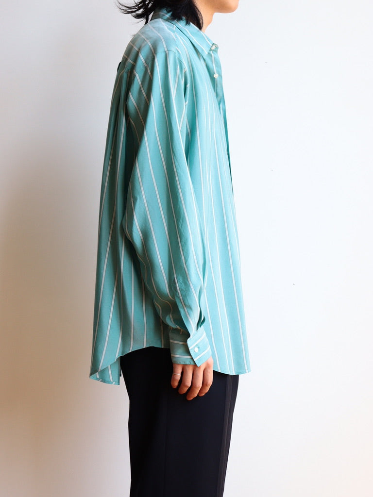 SHIRT138 ALF SILK Green stripe
