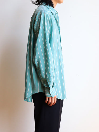 SHIRT138 ALF SILK Green stripe