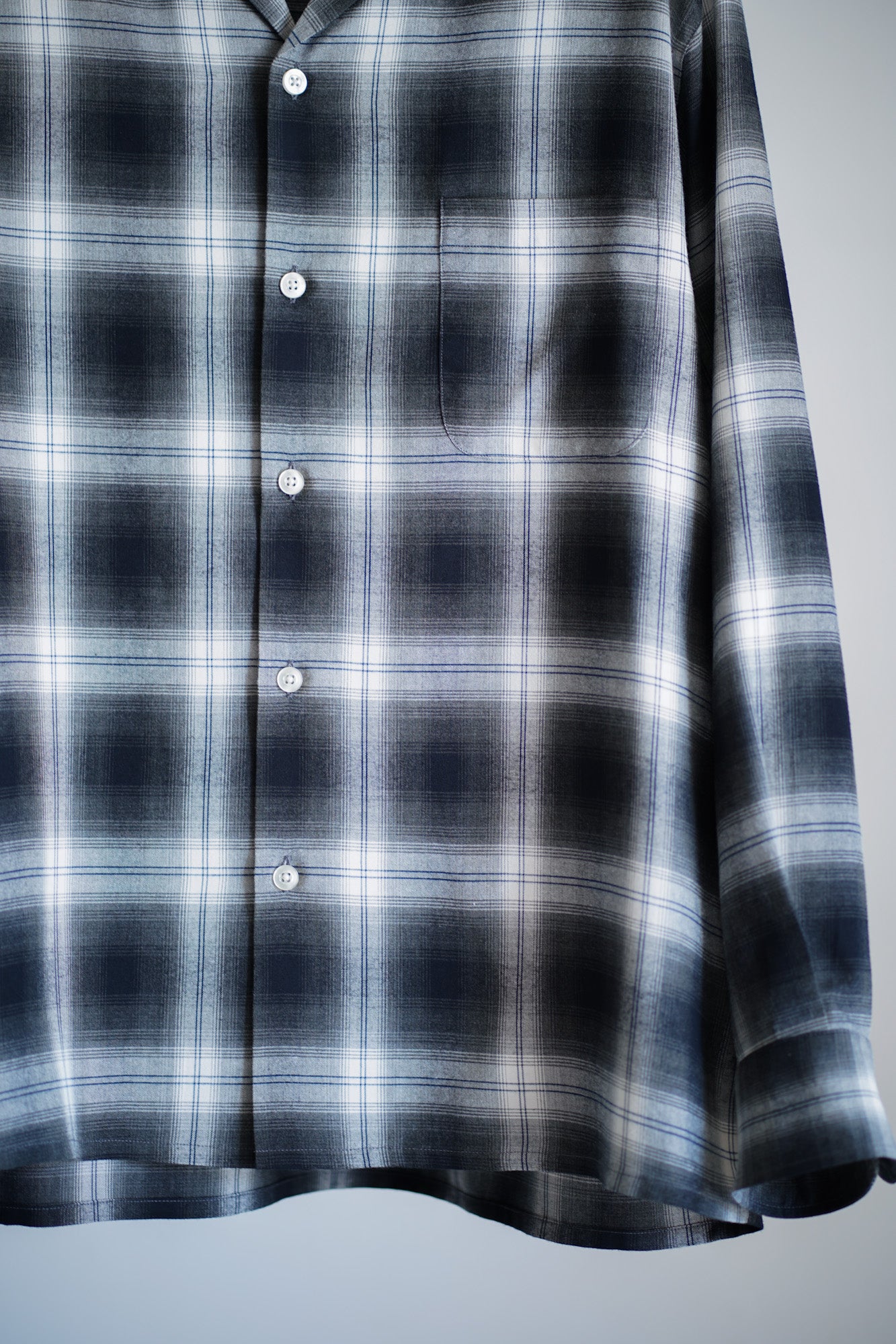 OMBRE CHECK OPEN COLLAR SHIRT L/S ( TYPE-1 )