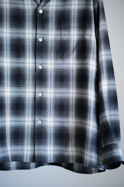OMBRE CHECK OPEN COLLAR SHIRT L/S ( TYPE-1 )