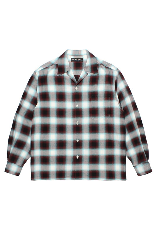 OMBRE CHECK OPEN COLLAR SHIRT L/S ( TYPE-3 )