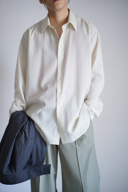 SUPER FINE WOOL STRIPE SHIRT