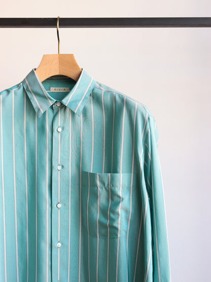 SHIRT138 ALF SILK Green stripe