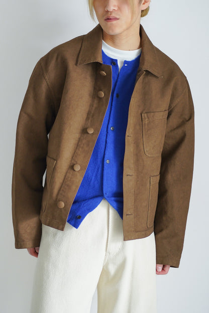 GARMENT-DYED ORGANIC COTTON HEAVY TWILL SHORT WORK JACKET