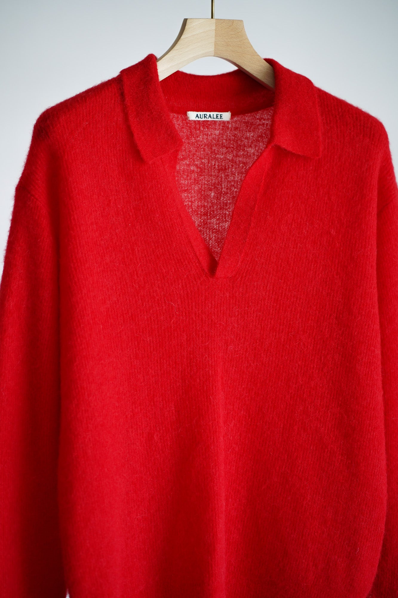 BABY SURI ALPACA SHEER KNIT SKIPPER POLO