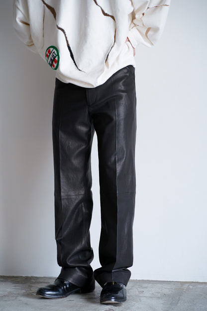 TEXTURED LAMB LEATHER PANTS