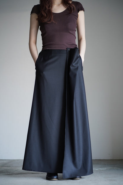 WOOL SILK WRAP SKIRT